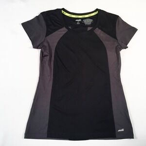 AVIA Black/Gray Mesh Top Activewear Small NWT